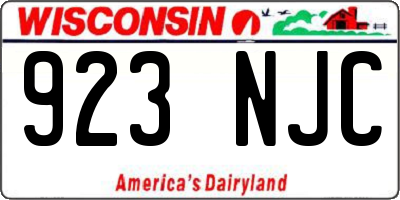 WI license plate 923NJC