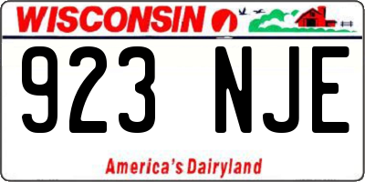 WI license plate 923NJE