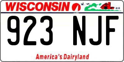WI license plate 923NJF