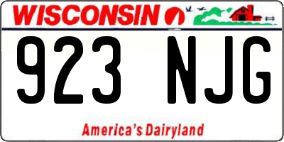 WI license plate 923NJG