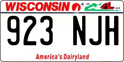 WI license plate 923NJH