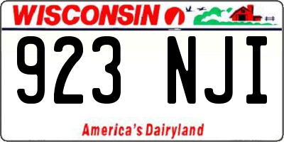 WI license plate 923NJI