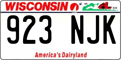 WI license plate 923NJK