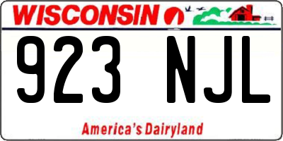 WI license plate 923NJL