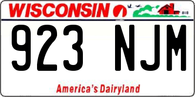 WI license plate 923NJM