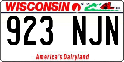 WI license plate 923NJN