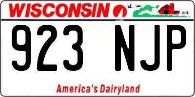 WI license plate 923NJP