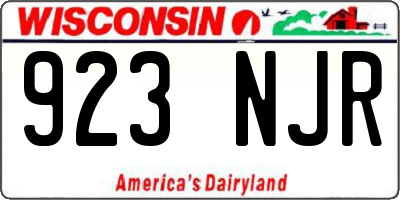 WI license plate 923NJR