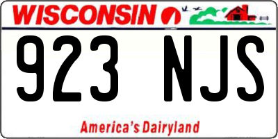 WI license plate 923NJS