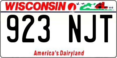 WI license plate 923NJT