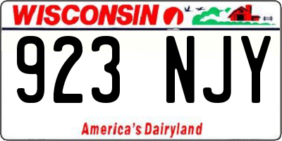 WI license plate 923NJY