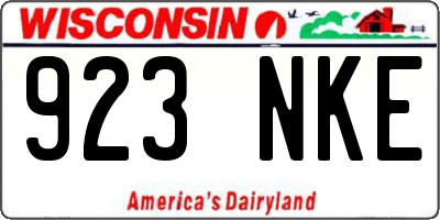 WI license plate 923NKE