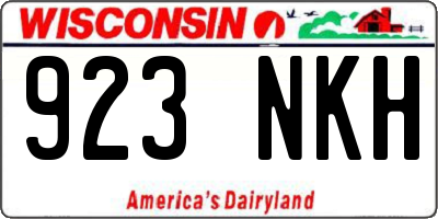 WI license plate 923NKH