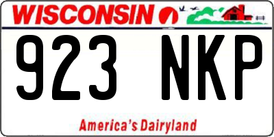 WI license plate 923NKP