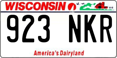 WI license plate 923NKR