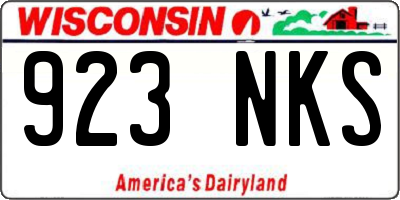 WI license plate 923NKS