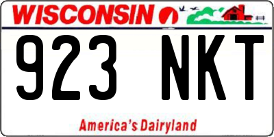WI license plate 923NKT