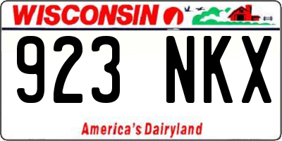 WI license plate 923NKX