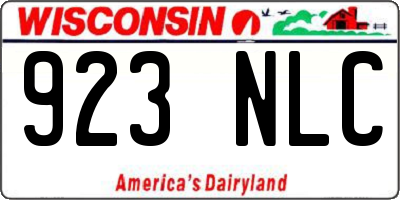 WI license plate 923NLC