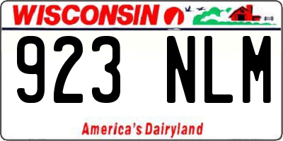 WI license plate 923NLM