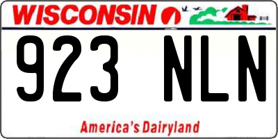 WI license plate 923NLN