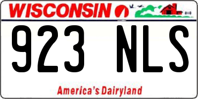 WI license plate 923NLS