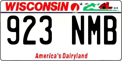 WI license plate 923NMB