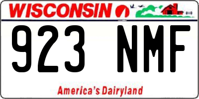 WI license plate 923NMF