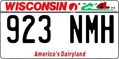 WI license plate 923NMH
