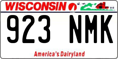 WI license plate 923NMK