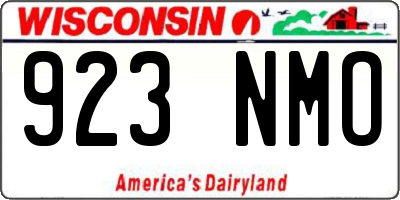 WI license plate 923NMO
