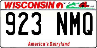 WI license plate 923NMQ