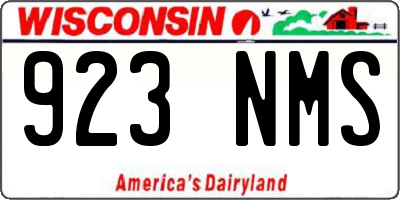 WI license plate 923NMS