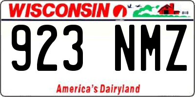 WI license plate 923NMZ