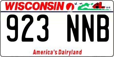 WI license plate 923NNB