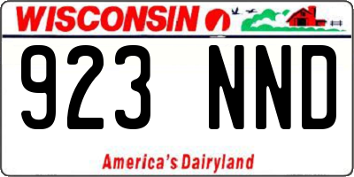 WI license plate 923NND