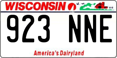 WI license plate 923NNE