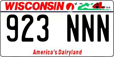 WI license plate 923NNN