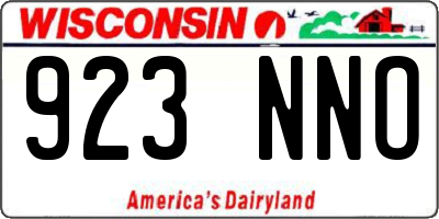 WI license plate 923NNO