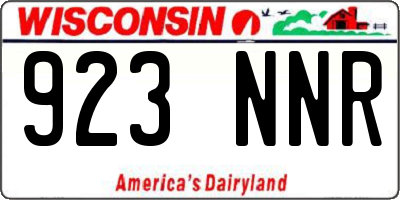 WI license plate 923NNR