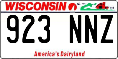 WI license plate 923NNZ
