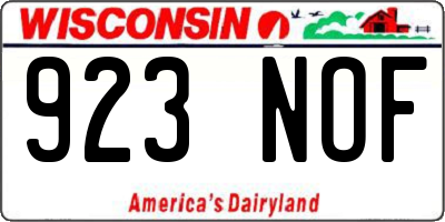 WI license plate 923NOF