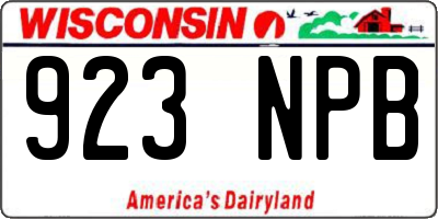 WI license plate 923NPB