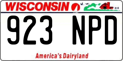 WI license plate 923NPD