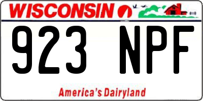 WI license plate 923NPF