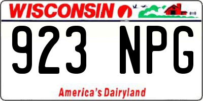WI license plate 923NPG