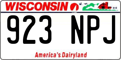 WI license plate 923NPJ