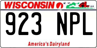 WI license plate 923NPL