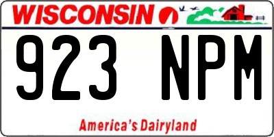 WI license plate 923NPM