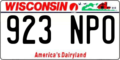 WI license plate 923NPO